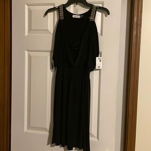 Black Calvin Klein cocktail dress